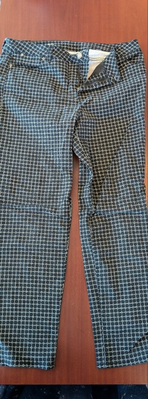 Heritage Black Pants with White Geometric Dot Grid